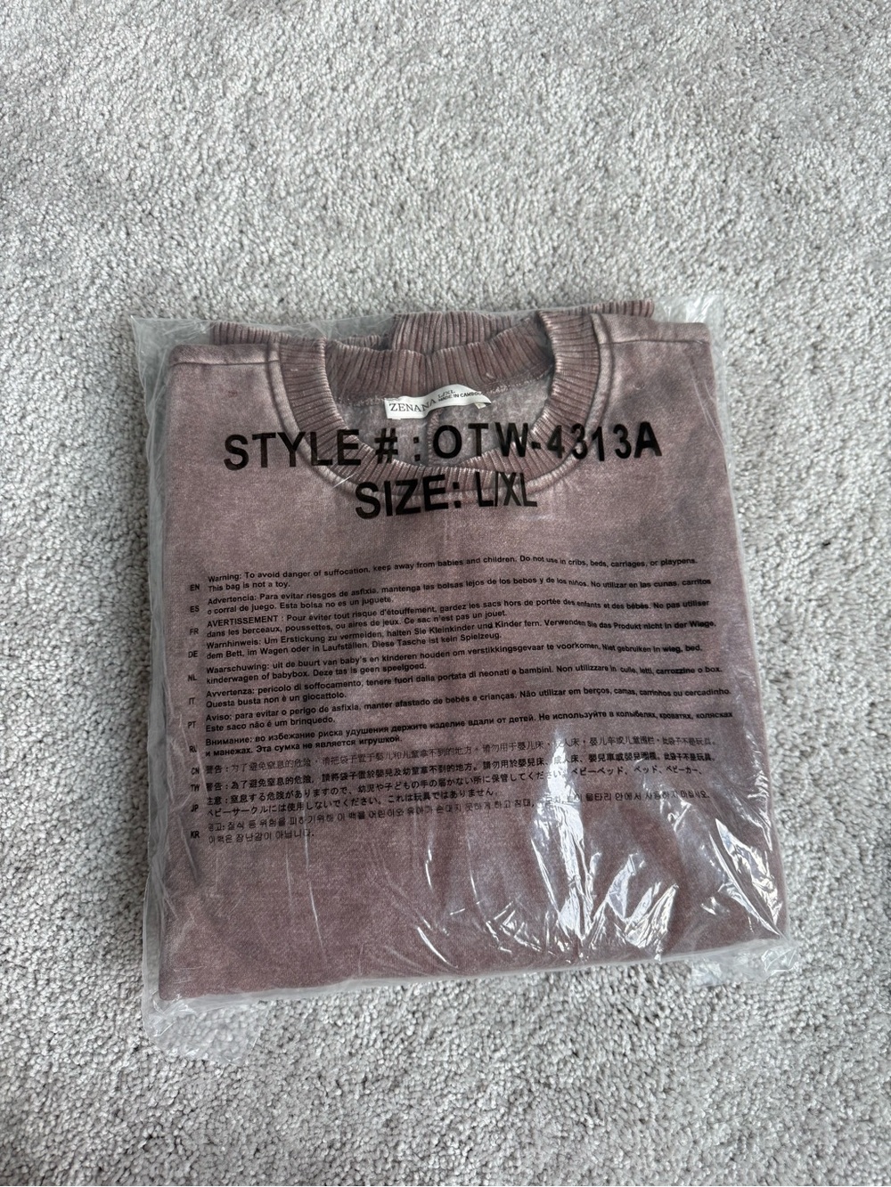 Zenana Acid Washed Crewneck Brown Sweater | S/M & L/XL - Picture 12 of 12
